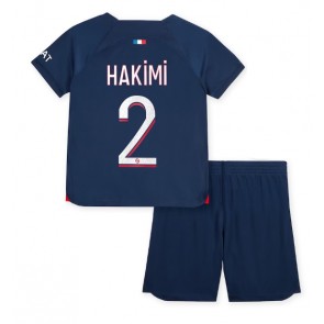 Paris Saint-Germain Achraf Hakimi #2 Replika Babytøj Hjemmebanesæt Børn 2023-24 Kortærmet (+ Korte bukser)